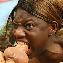 Kay Love gets a cock down her throat